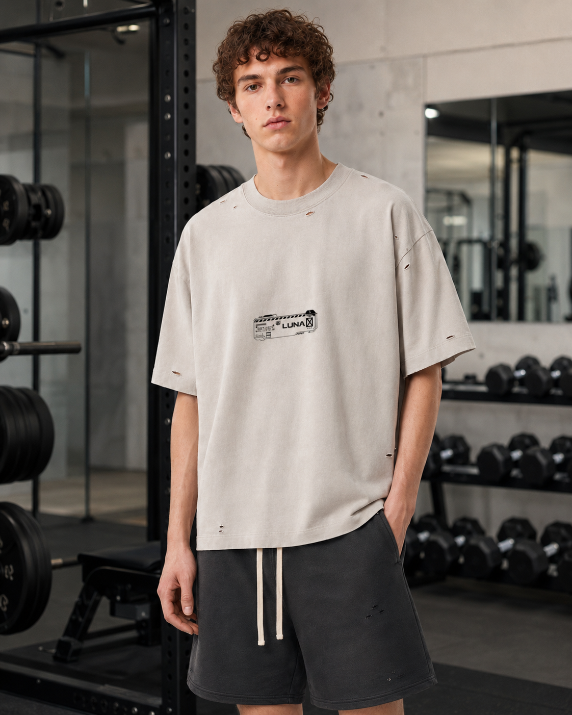 TOKATI Luna Heavyweight Oversized Tee pale khaki view