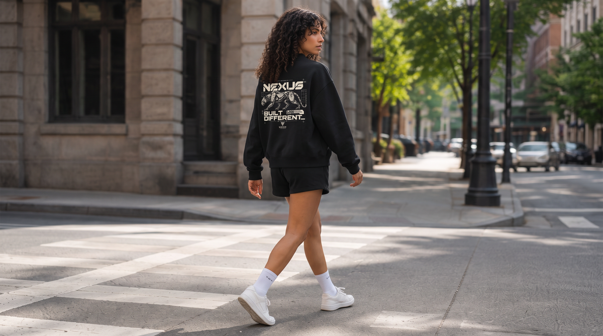Women's Essential Fleece Mock-Neck Crew Sweatshirt