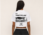 TOKATI women's cropped paneled V-neck jersey back studio view