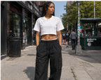 TOKATI women's cropped paneled V-neck jersey in a casual streetwear look