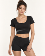 Women's Panelled Crop Yoga T-Shirt