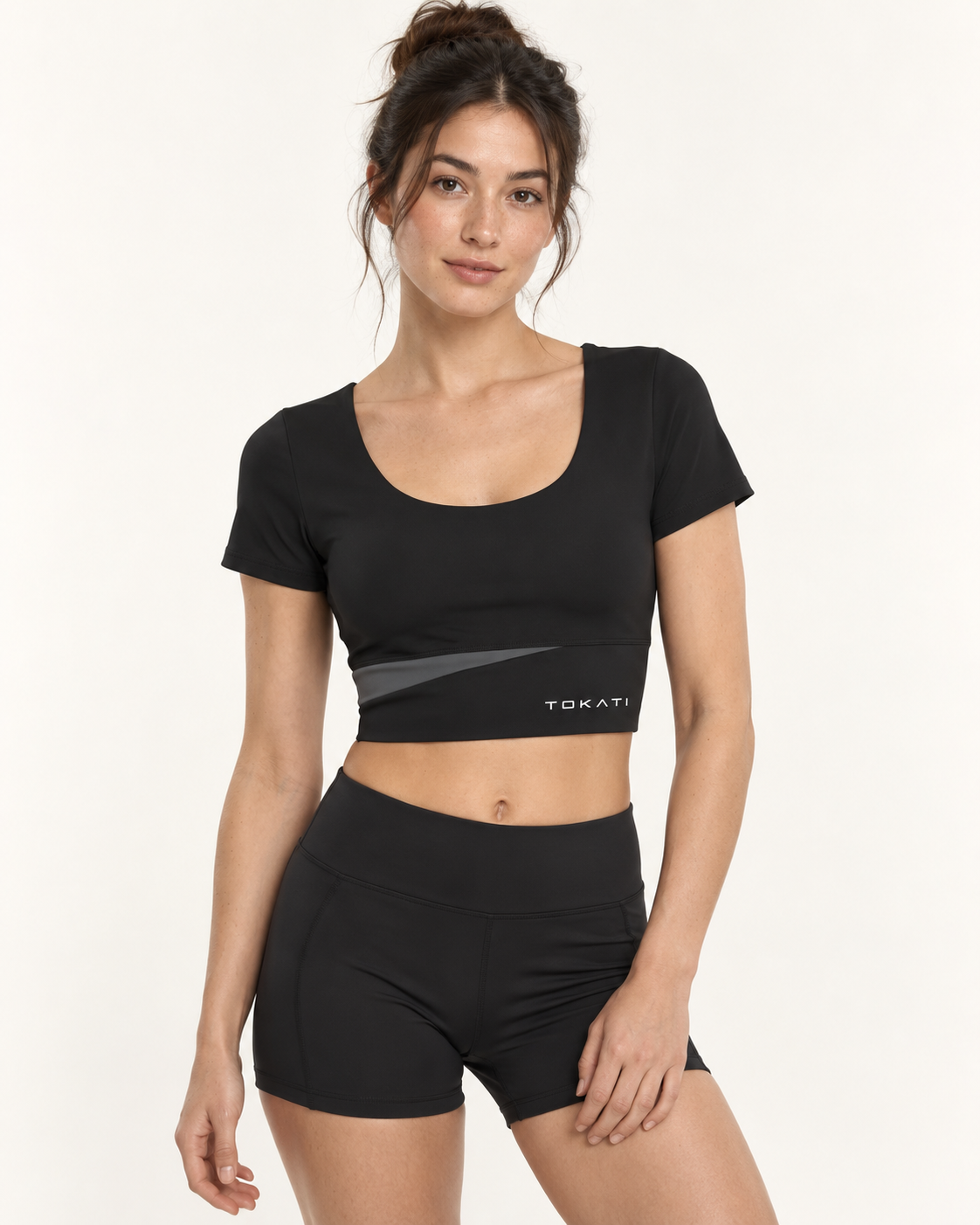 Women's Panelled Crop Yoga T-Shirt