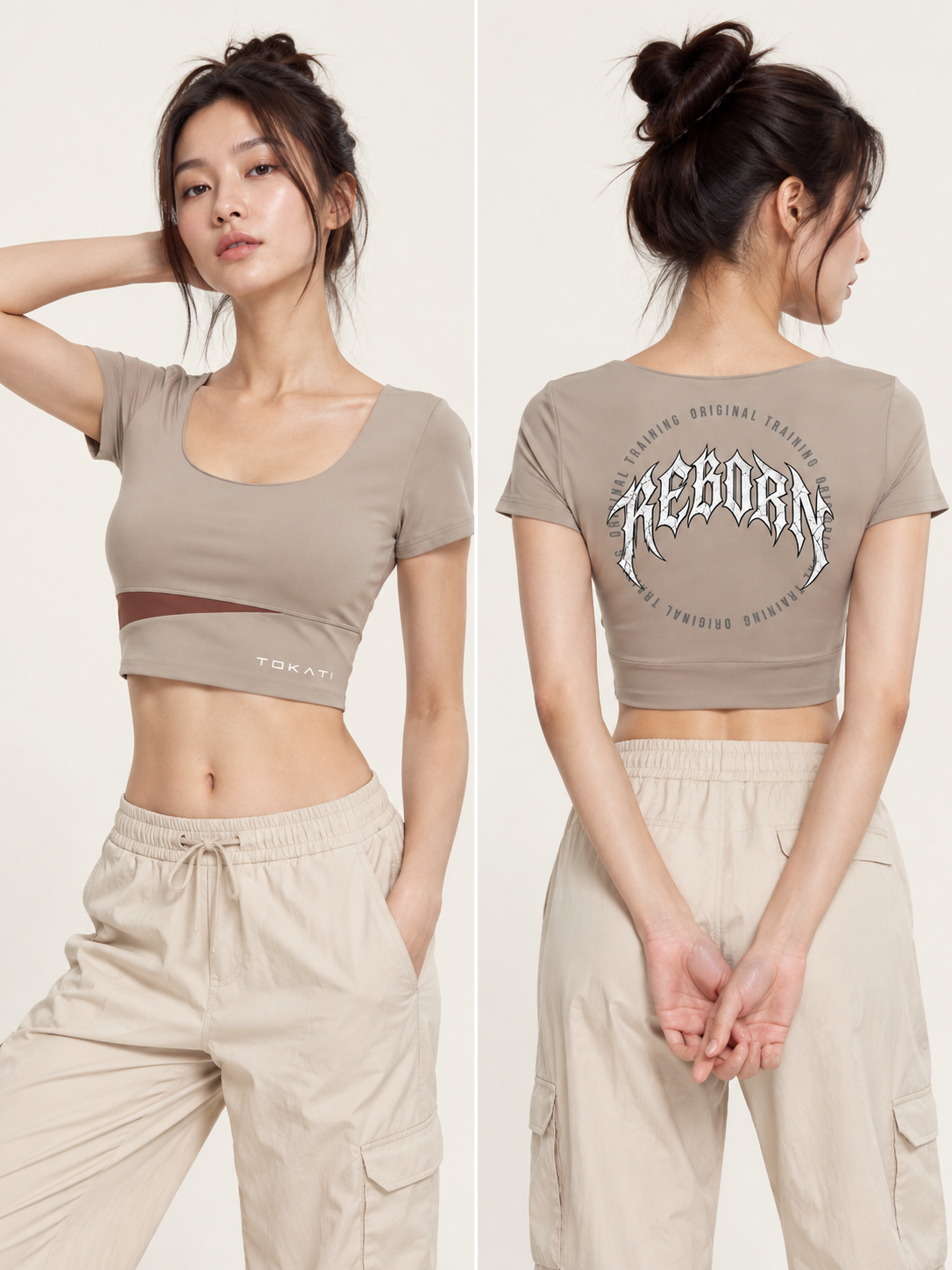 Women's Panelled Crop Yoga T-Shirt