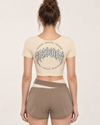 Women's Panelled Crop Yoga T-Shirt