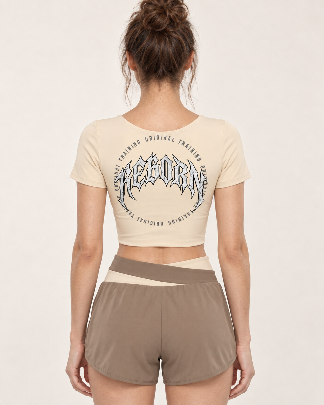 Women's Panelled Crop Yoga T-Shirt
