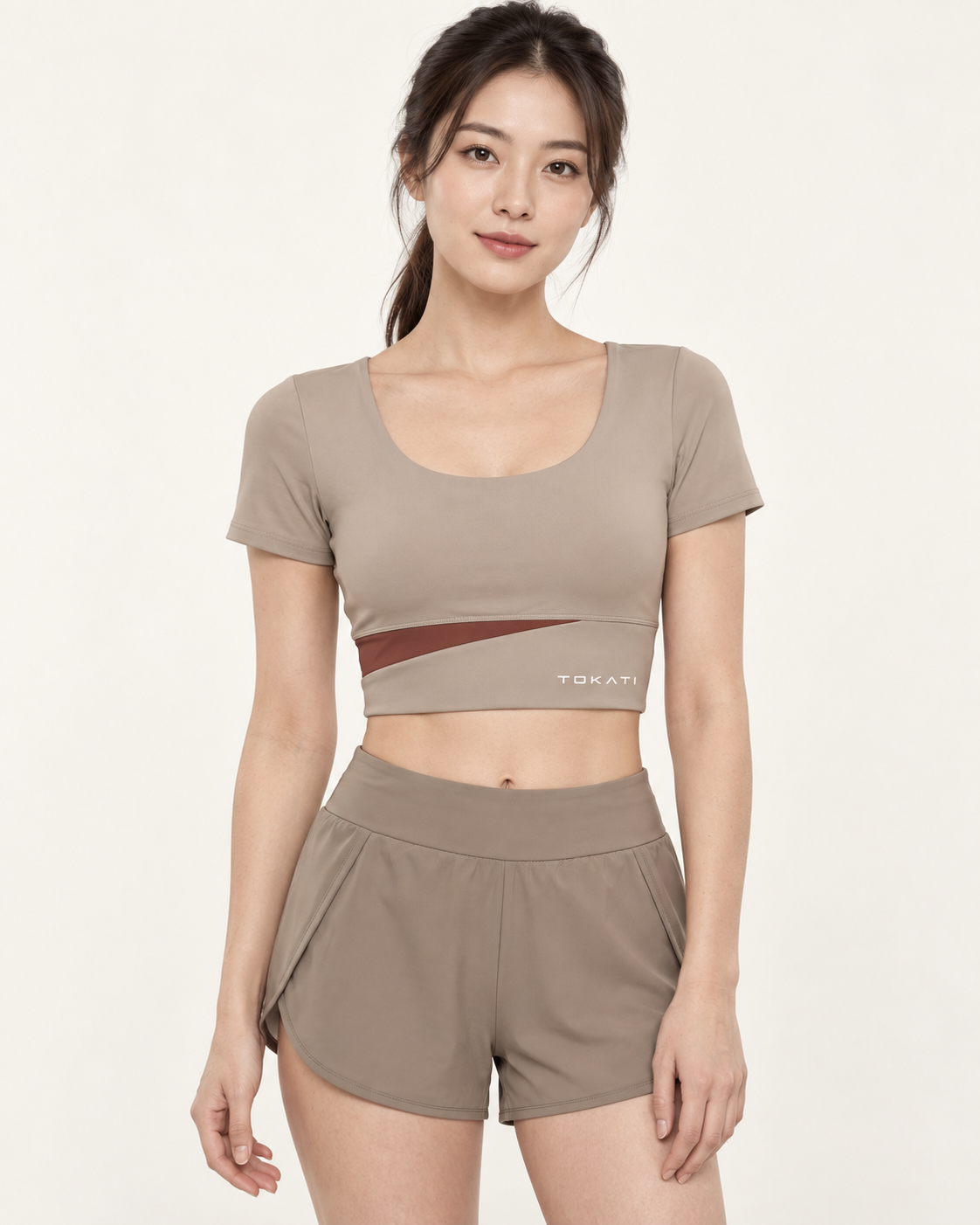 Women's Panelled Crop Yoga T-Shirt